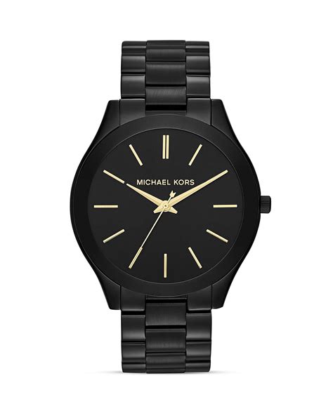 michael kors black chronograph watch|Michael Kors slim runway black.